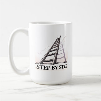 Step by Step – Minimal Motivational Quote Coffee Mug