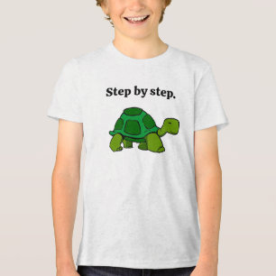 Step by Step Turtle Cartoon, Persistent Winning Tri-Blend Shirt