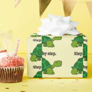 Step by Step Turtle Cartoon, Persistent Winning Wrapping Paper