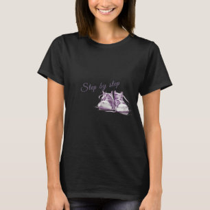 Step by Step Vintage Purple Sneaker Graphic Sketch T-Shirt