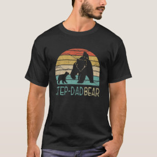 Step Dad Bear 2 Cubs Step Dad Bear Twins T Dad 2 T-Shirt