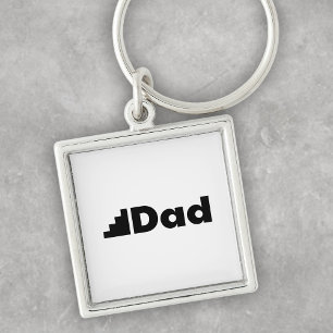Step Dad - Modern Stair Graphic Father Day Humour Key Ring