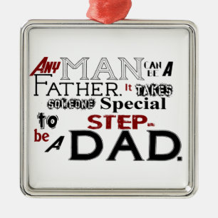 Step Dad Quote Fathers Day Metal Tree Decoration