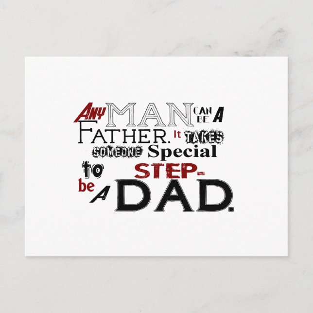 Step Dad Quote Fathers Day Postcard (Front)