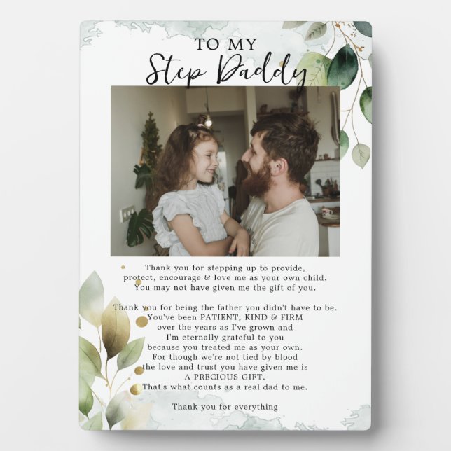 Step Dad Quotes and Sayings from Step daughter Plaque (Front)