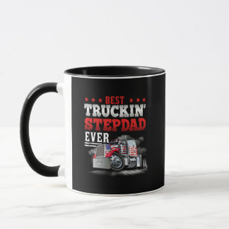 Step Dad Trucker FD Black Mug