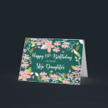 Step Daughter 35th Birthday Green Flowers Card<br><div class="desc">In commemoration of her natal day you have to have this card ready. And on her 35th birthday you should give this to your ever dearest step daughter.</div>