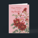 Step Daughter Birthday Peonies Card<br><div class="desc">A delightful illustration of pink and red peonies to wish your step daughter a happy birthday. This card is full of love,  and elegant and classy at the same time.</div>