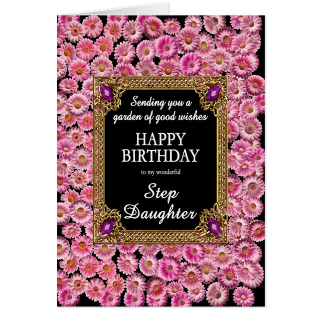 Step Daughter Birthday Pink Daisies (Front)