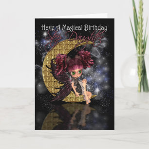 Step Daughter Magical Birthday cute little moon fa Card