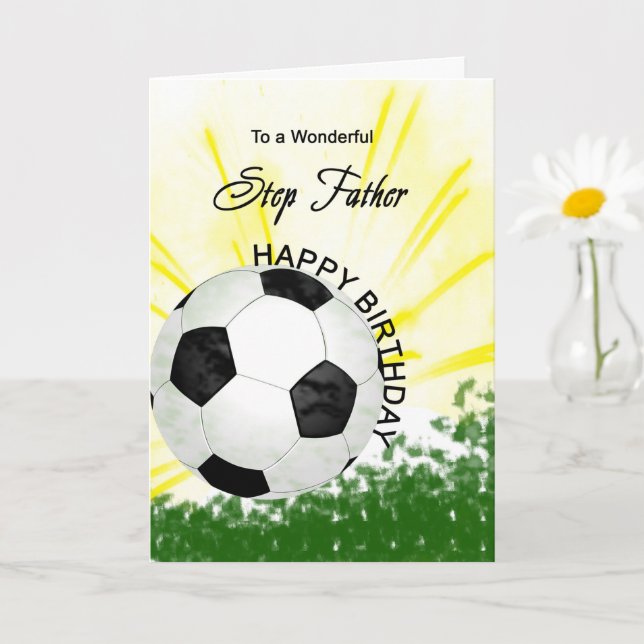 Step Father Birthday Soccer Card (Small Plant)