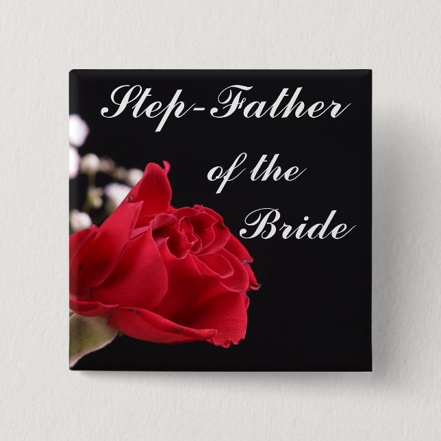 Step Father Of The Bride 15 Cm Square Badge (Front)