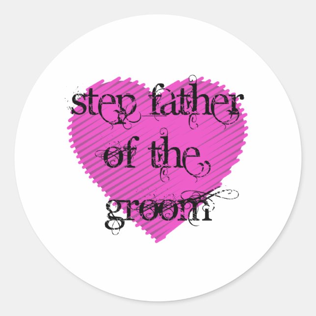 Step Father of the Groom Classic Round Sticker (Front)