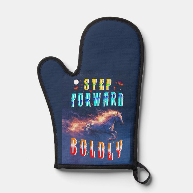 Step Forward Boldly Oven Mitt (Front)