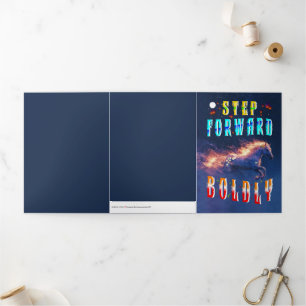 Step Forward Boldly Tri-Fold Holiday Card