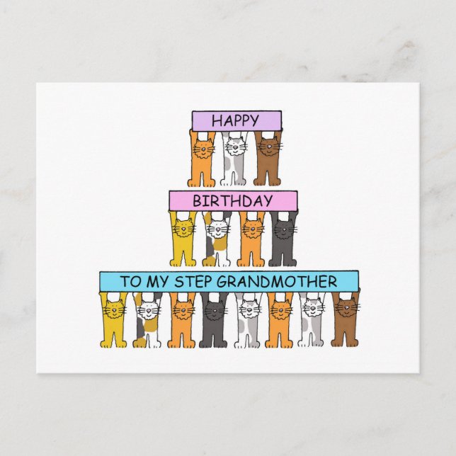 Step Grandmother Happy Birthday  Postcard (Front)