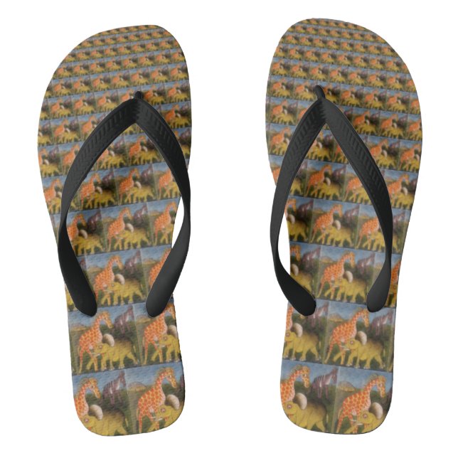 Step into the Wild: Create Your Own Safari Animals Flip Flops (Footbed)