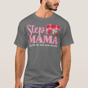 Step Mama Bear Floral For Women, Mothers Day T-Shirt