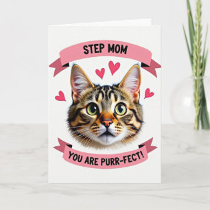 Step Mom Purrfect Tabby Cat Card