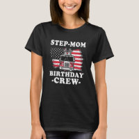 Step Mum Birthday Crew Fireman American Flag Thin
