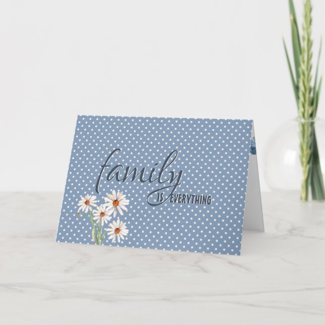 step mum birthday daisy on dots card (Front)