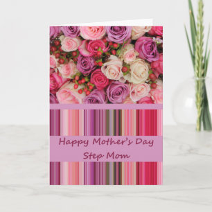 Step Mum Happy Mother's Day rose card
