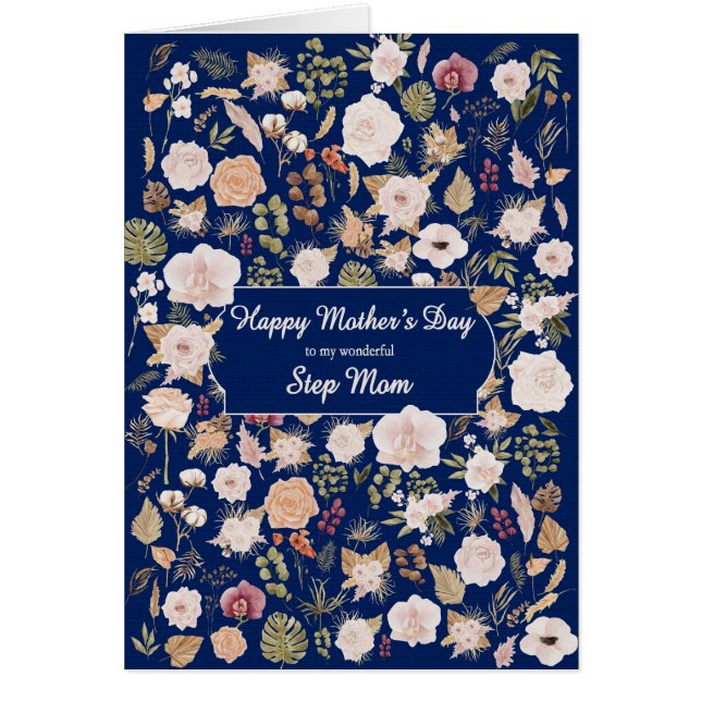 Step Mum Mothers Day Scattered Flowers (Front)