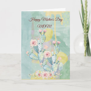 Step-mum Mother's Day Watercolor Cactus Card