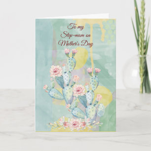 Step-mum Mother's Day Watercolor Cactus Card