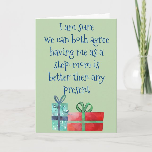 Step-Mum To Step-Son Step-Daughter Christmas Funny Holiday Card (Front)