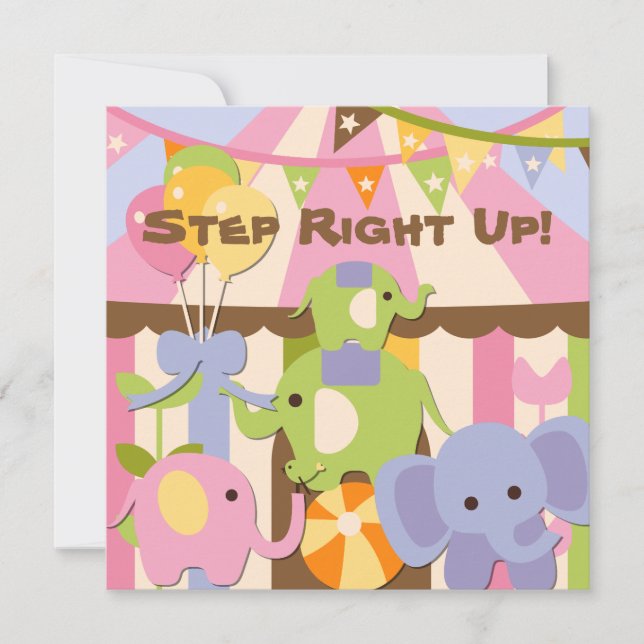 Step Right Up Circus Birthday Invitation (Front)