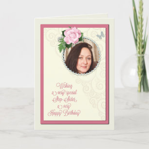 Step-sister, add a picture, birthday card