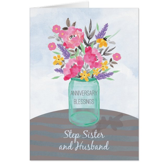 Step Sister and Husband Anniversary Blessings Jar (Front)
