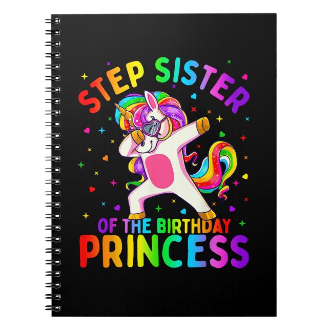 Step Sister of the Birthday Princess Girl Dabbing  Notebook (Front)