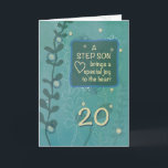 Step Son Religious 20th Birthday Green Hand Drawn Card<br><div class="desc">You know you had raised a good man. Celebrate the day of his birth when he becomes twenty soon. Give this card to your beloved step son to greet him happy 20th birthday. The message on this card will definitely touch his heart.</div>