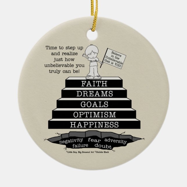 Step Up Ceramic Tree Decoration (Front)