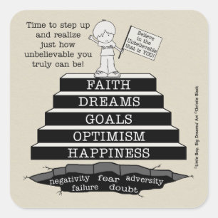 Step Up Square Sticker