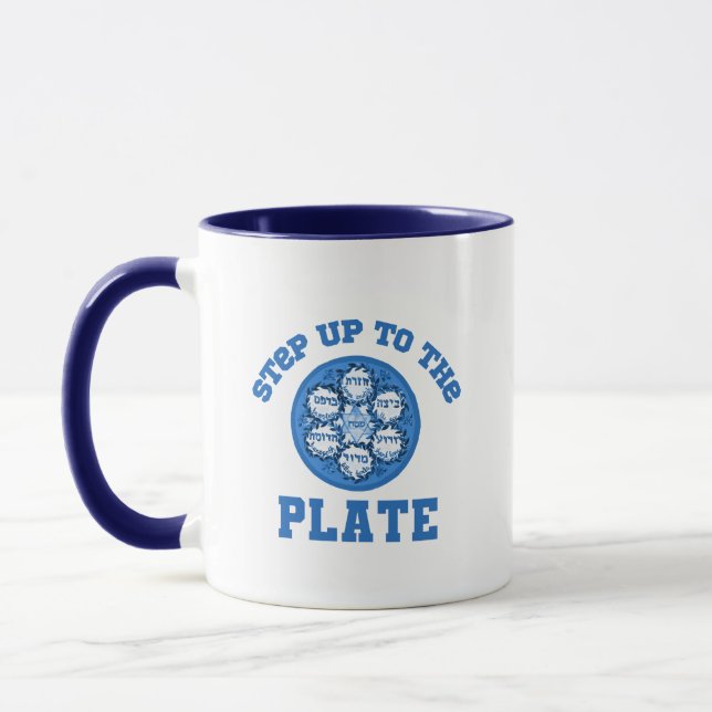 Step Up To The Plate Funny Seder Passover Mug (Left)