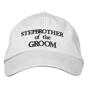 Stepbrother of the Groom black white wedding  Embroidered Hat