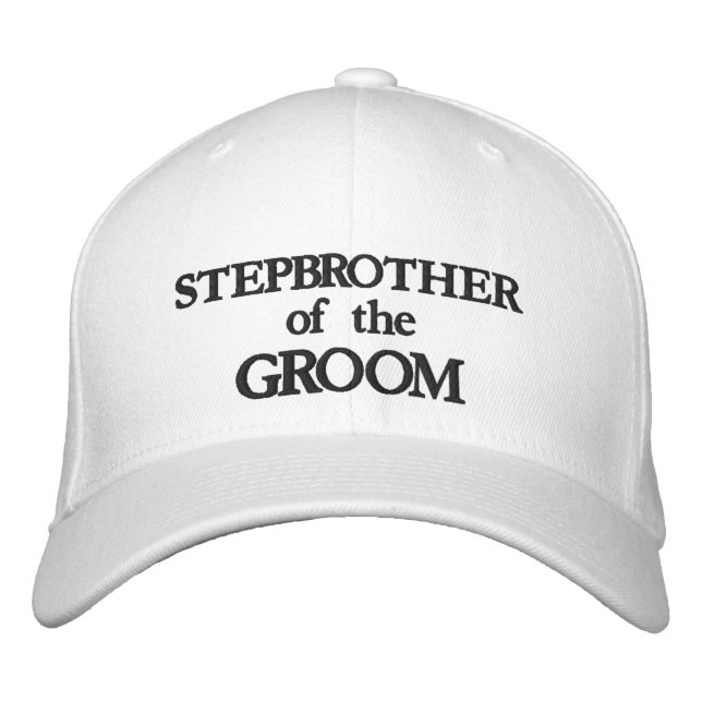 Stepbrother of the Groom black white wedding  Embroidered Hat (Front)
