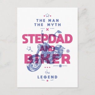 Stepdad and biker the man the myth the legend postcard