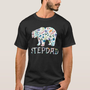 Stepdad Bear Floral Matching Family Flower T-Shirt