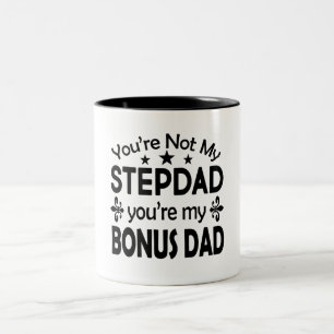 Stepdad Bonus Dad Stepfather Birthday Fathers Day Two-Tone Coffee Mug