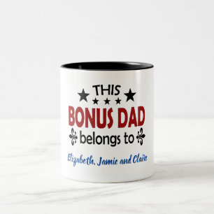 Stepdad Bonus Dad Stepfather Birthday Fathers Day Two-Tone Coffee Mug