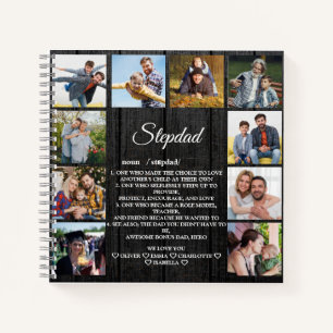 Stepdad Definition with Custom 10 Photo & Names  Notebook