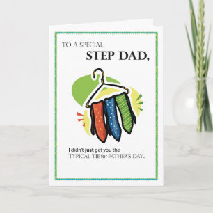 Stepdad, Humourous Father's Day Ties Card
