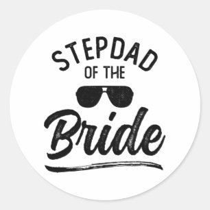 Stepdad Of The Bride Matching Wedding Party Classic Round Sticker