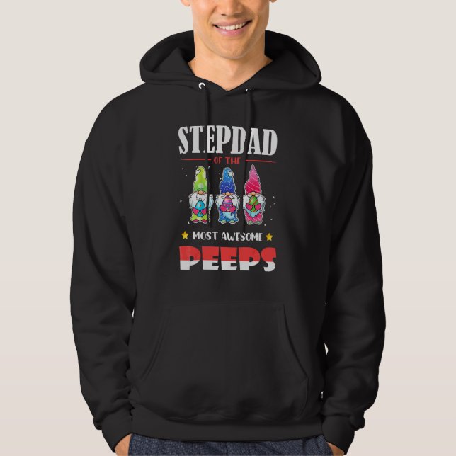 Stepdad Of The Most Awesome Gnomies Cute Gnome Hap Hoodie (Front)