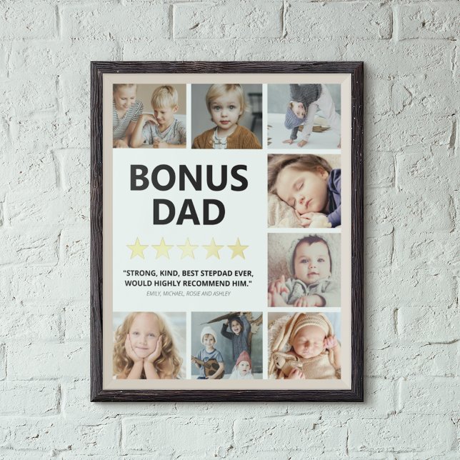 Stepdad Rating | Bonus Dad Photo Collage Foil Prints (Creator Uploaded)