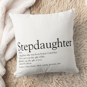 Stepdaughter Definition Black and White Modern Cushion
